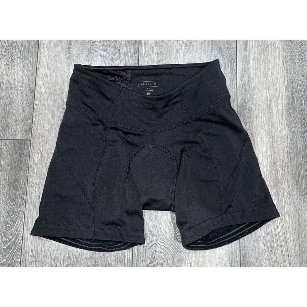 Athleta Womens Compression Cycling Running Shorts Detail X-Small Black A005974